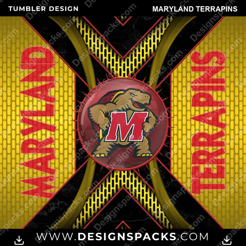 College Sport Metal Grating Maryland Terrapins NCAA College Sport Tumbler Digital Wrap Design Download