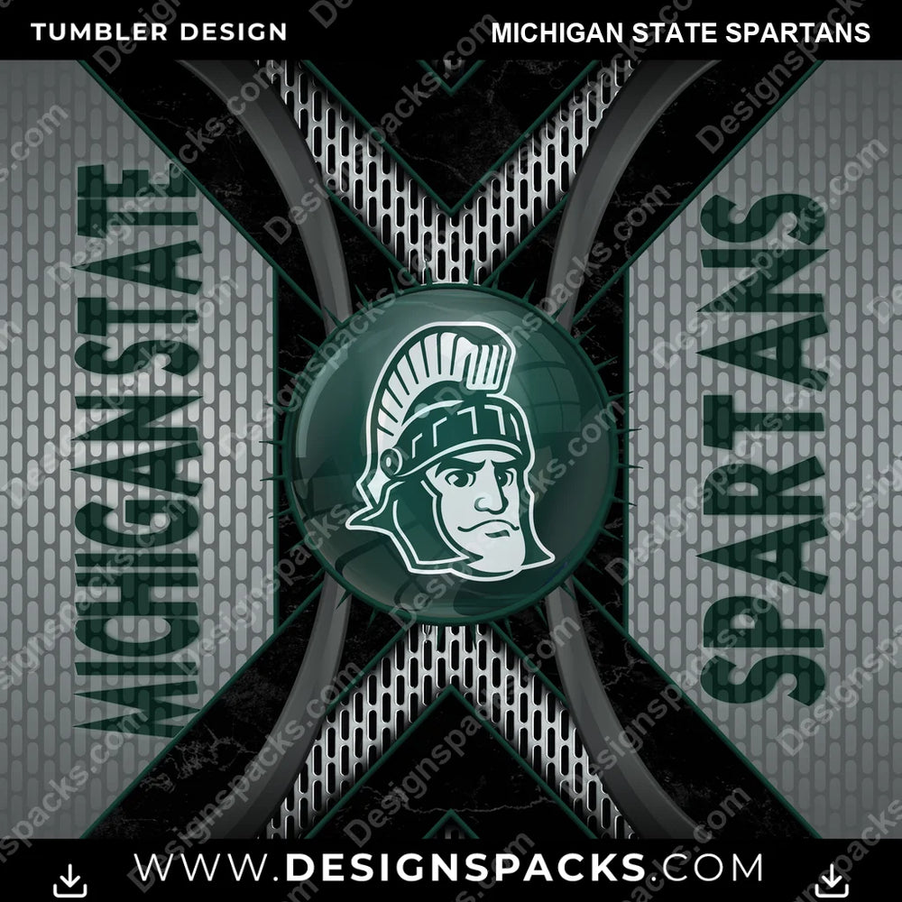 College Sport Metal Grating Michigan State Spartans NCAA College Sport Tumbler Digital Wrap Design Download
