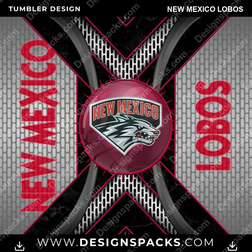College Sport Metal Grating New Mexico Lobos NCAA College Sport Tumbler Digital Wrap Design Download