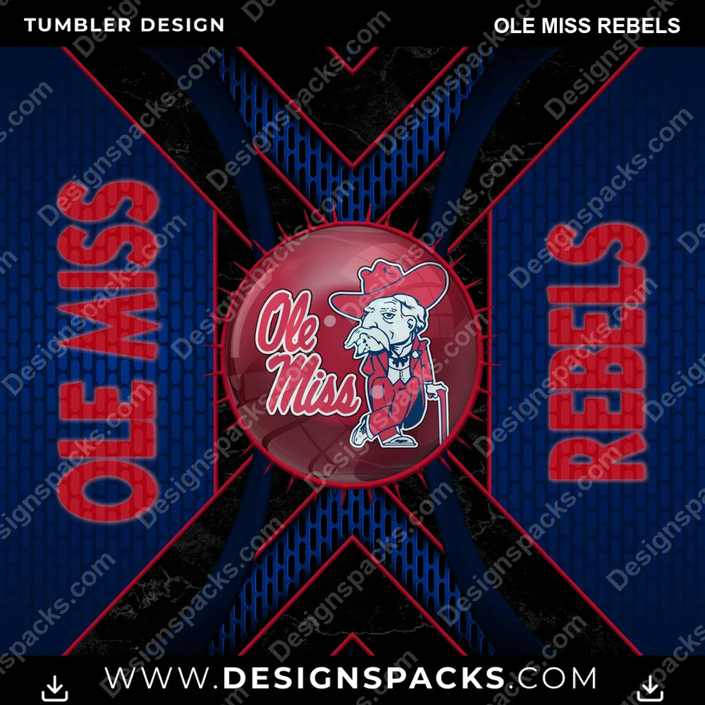 College Sport Metal Grating Ole Miss Rebels NCAA College Sport Tumbler Digital Wrap Design Download