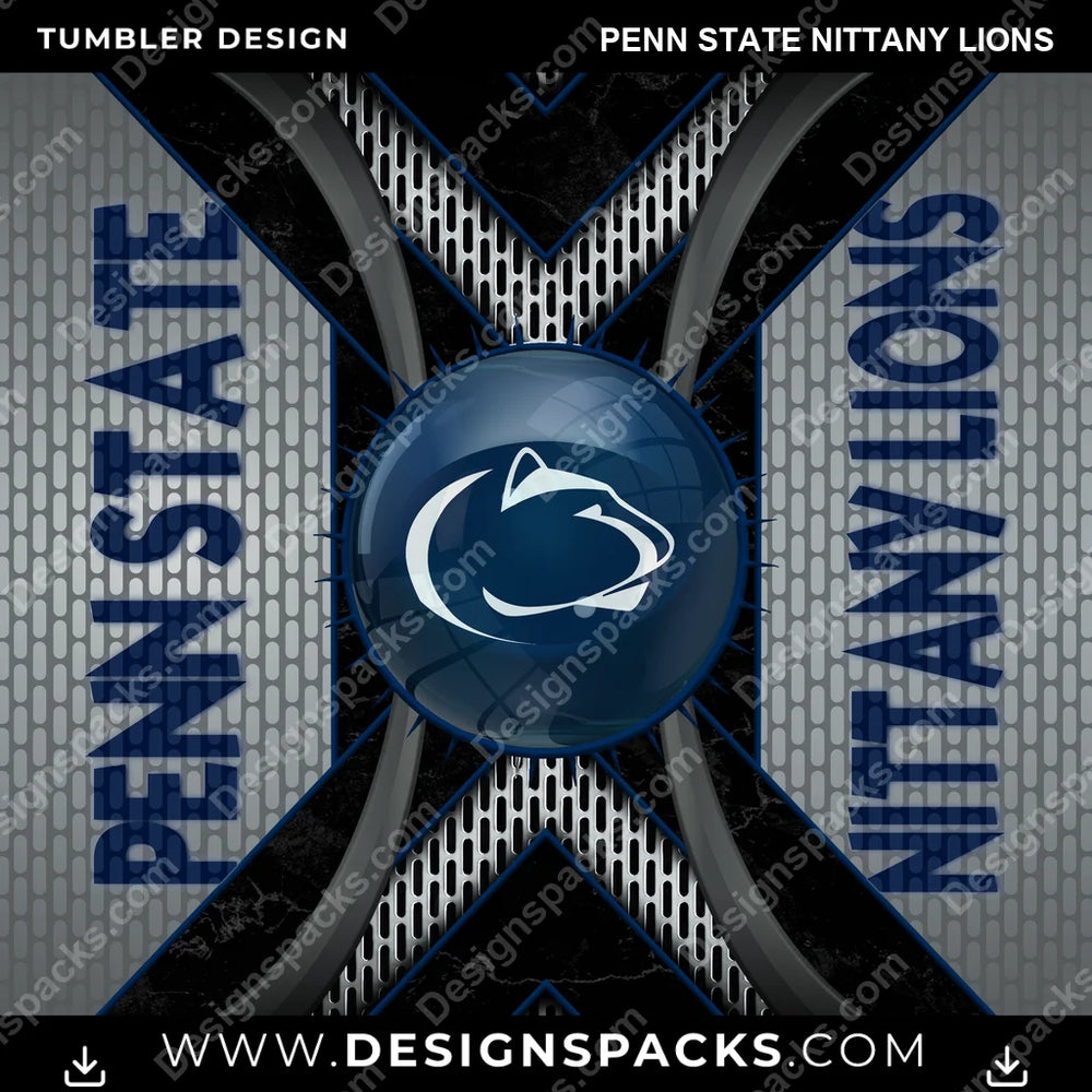 College Sport Metal Grating Penn State Nittany Lions NCAA College Sport Tumbler Digital Wrap Design Download