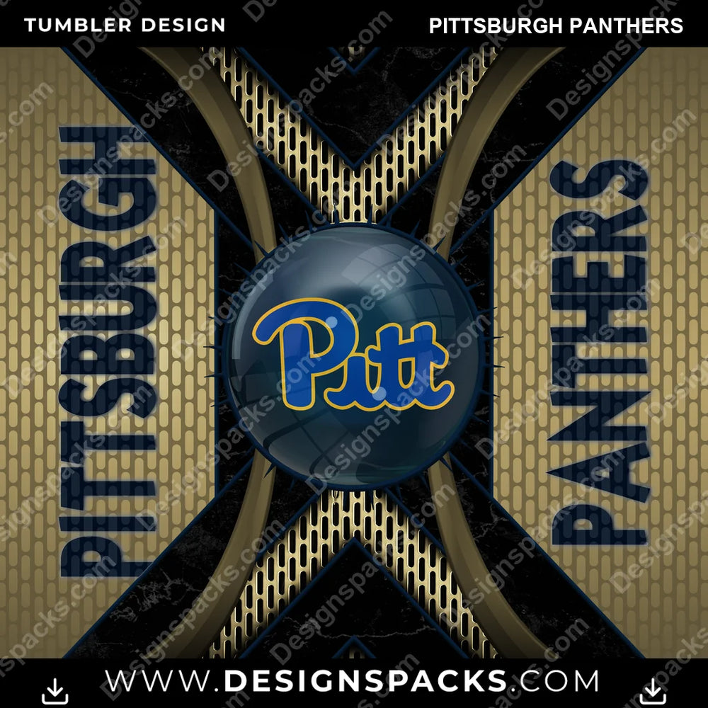College Sport Metal Grating Pittsburgh Panthers NCAA College Sport Tumbler Digital Wrap Design Download
