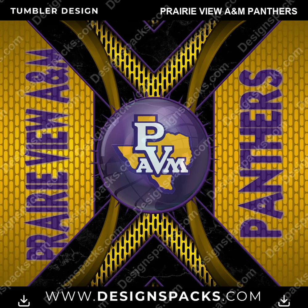 College Sport Metal Grating Prairie View A&M Panthers NCAA College Sport Tumbler Digital Wrap Design Download