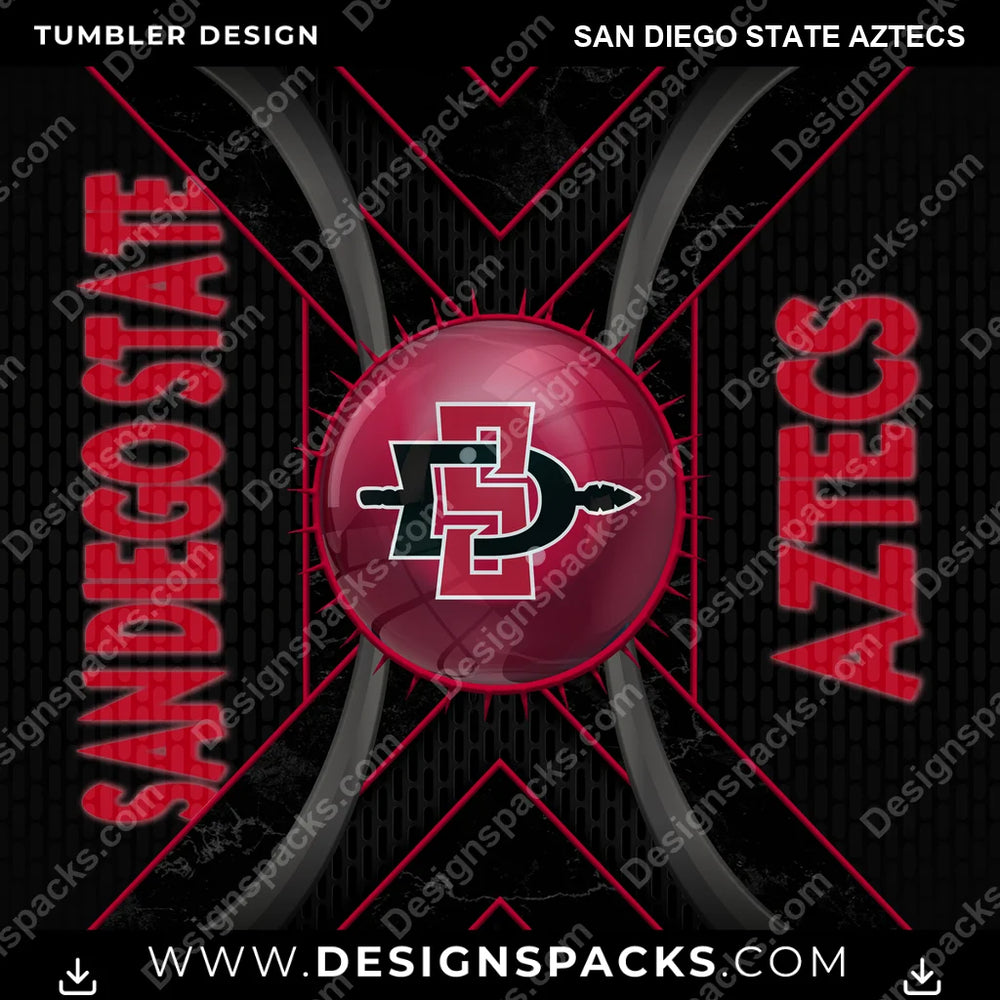 College Sport Metal Grating San Diego State Aztecs NCAA College Sport Tumbler Digital Wrap Design Download