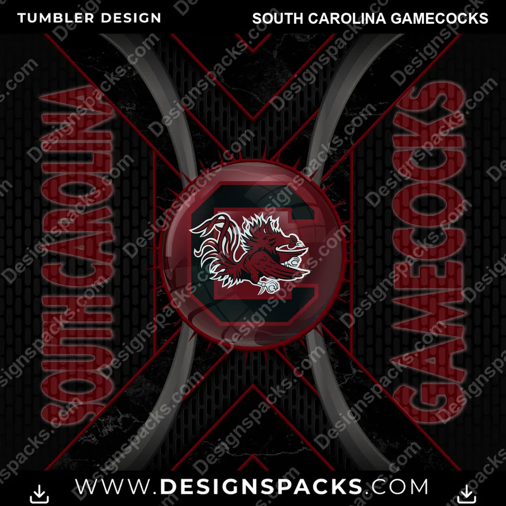 College Sport Metal Grating South Carolina Gamecocks NCAA College Sport Tumbler Digital Wrap Design Download