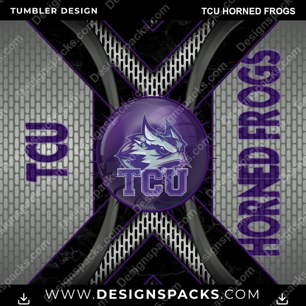 College Sport Metal Grating TCU Horned Frogs NCAA College Sport Tumbler Digital Wrap Design Download
