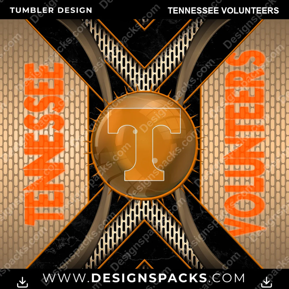 College Sport Metal Grating Tennessee Volunteers NCAA College Sport Tumbler Digital Wrap Design Download
