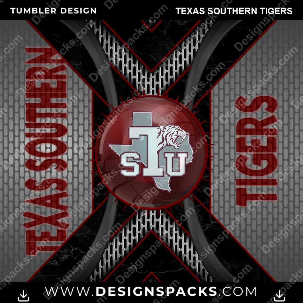 College Sport Metal Grating Texas Southern Tigers NCAA College Sport Tumbler Digital Wrap Design Download