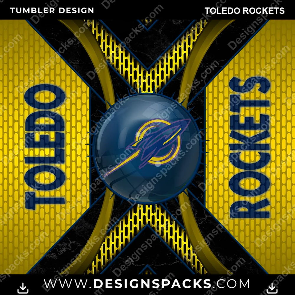 College Sport Metal Grating Toledo Rockets NCAA College Sport Tumbler Digital Wrap Design Download