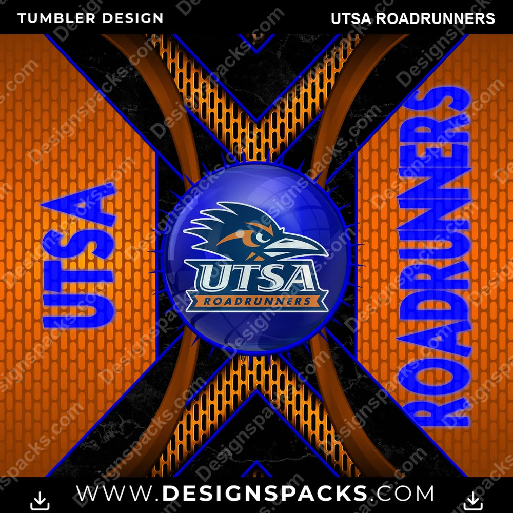 College Sport Metal Grating UTSA Roadrunners NCAA College Sport Tumbler Digital Wrap Design Download