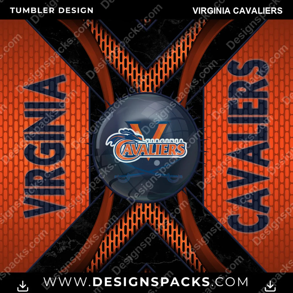 College Sport Metal Grating Virginia Cavaliers NCAA College Sport Tumbler Digital Wrap Design Download
