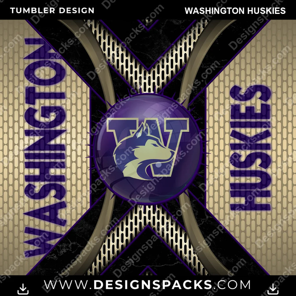 College Sport Metal Grating Washington Huskies NCAA College Sport Tumbler Digital Wrap Design Download