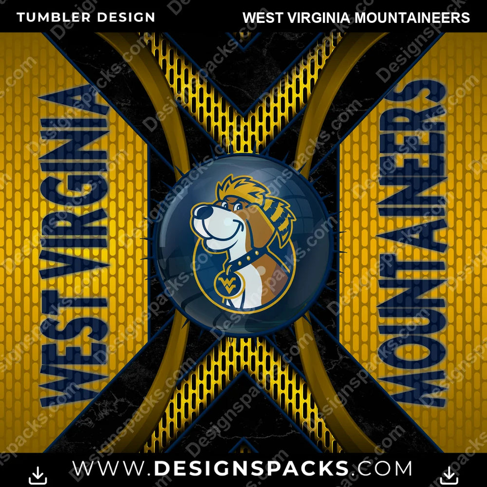 College Sport Metal Grating West Virginia Mountaineers NCAA College Sport Tumbler Digital Wrap Design Download