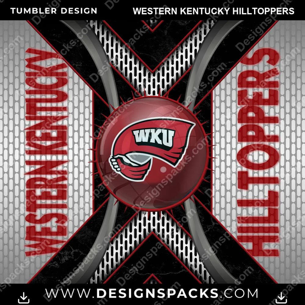 College Sport Metal Grating Western Kentucky Hilltoppers NCAA College Sport Tumbler Digital Wrap Design Download