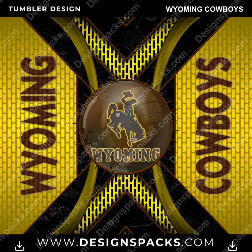 College Sport Metal Grating Wyoming Cowboys NCAA College Sport Tumbler Digital Wrap Design Download