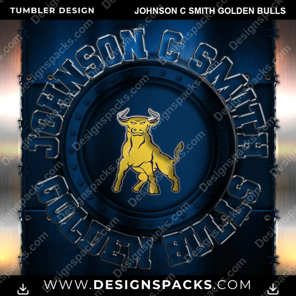College Sport Metal Johnson C Smith Golden Bulls NCAA College Sport Tumbler Digital Wrap Design Download