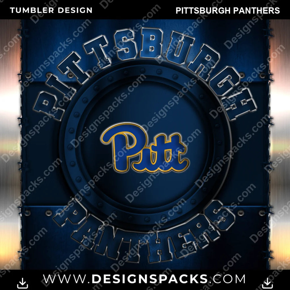 College Sport Metal Pittsburgh Panthers NCAA College Sport Tumbler Digital Wrap Design Download