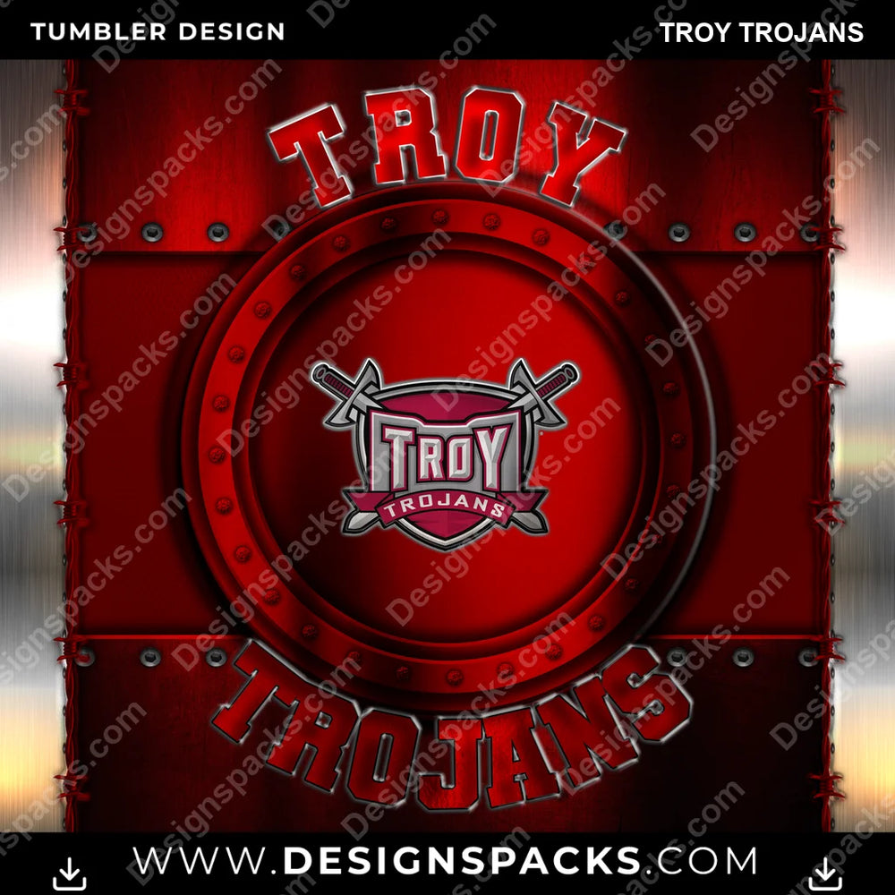 College Sport Metal Troy Trojans NCAA College Sport Tumbler Digital Wrap Design Download