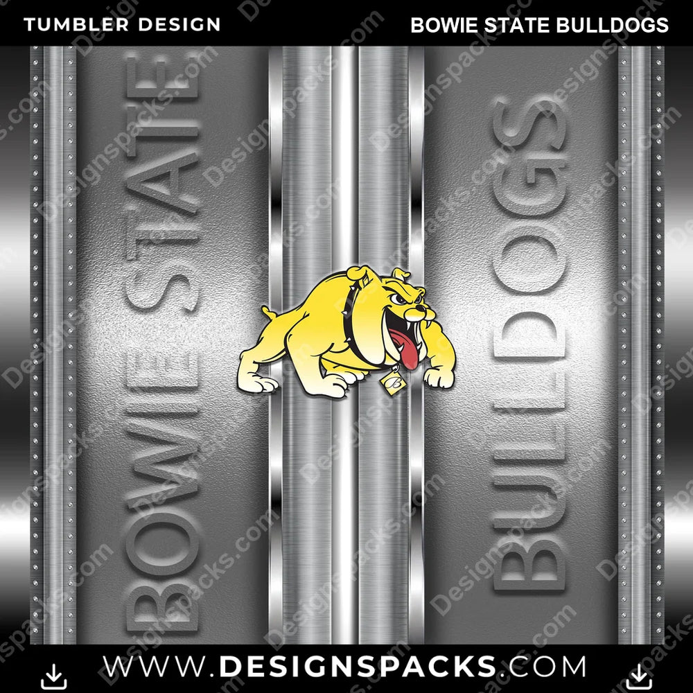 College Sport Metallic Bowie State Bulldogs NCAA College Sport Tumbler Digital Wrap Design Download