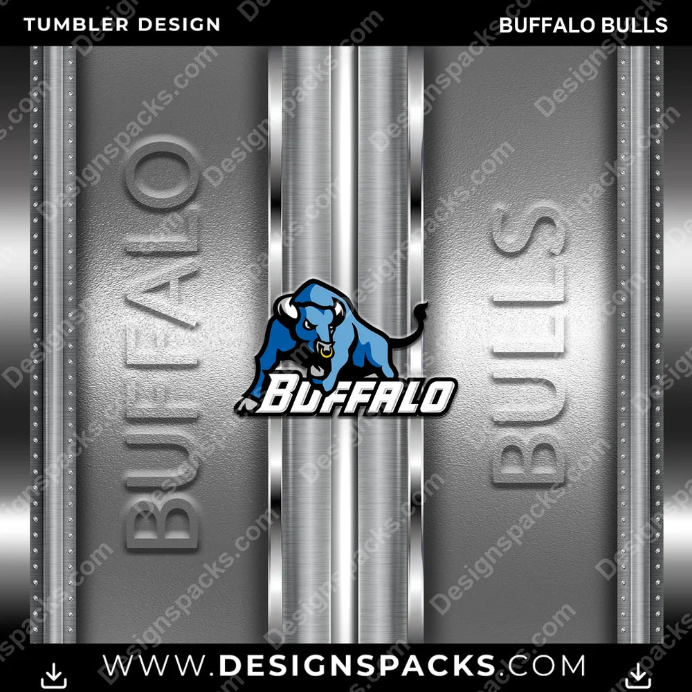 College Sport Metallic Buffalo Bulls NCAA College Sport Tumbler Digital Wrap Design Download
