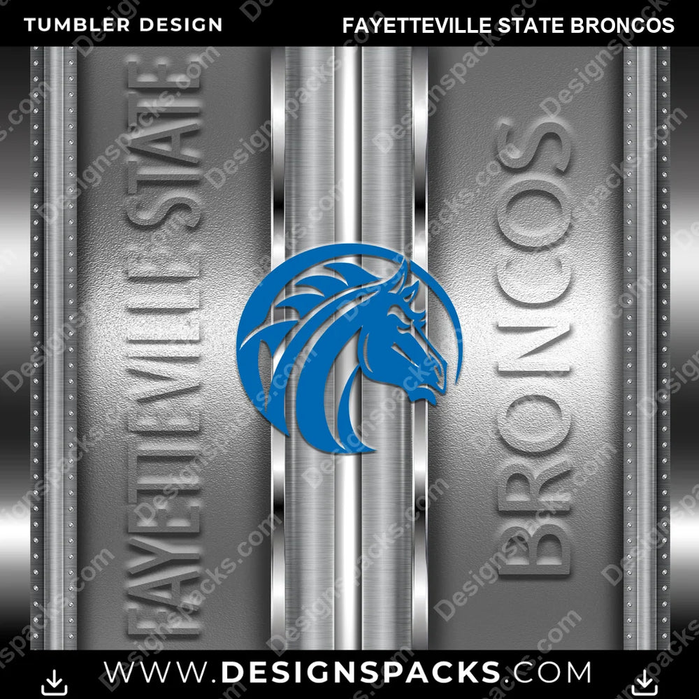 College Sport Metallic Fayetteville State Broncos NCAA College Sport Tumbler Digital Wrap Design Download