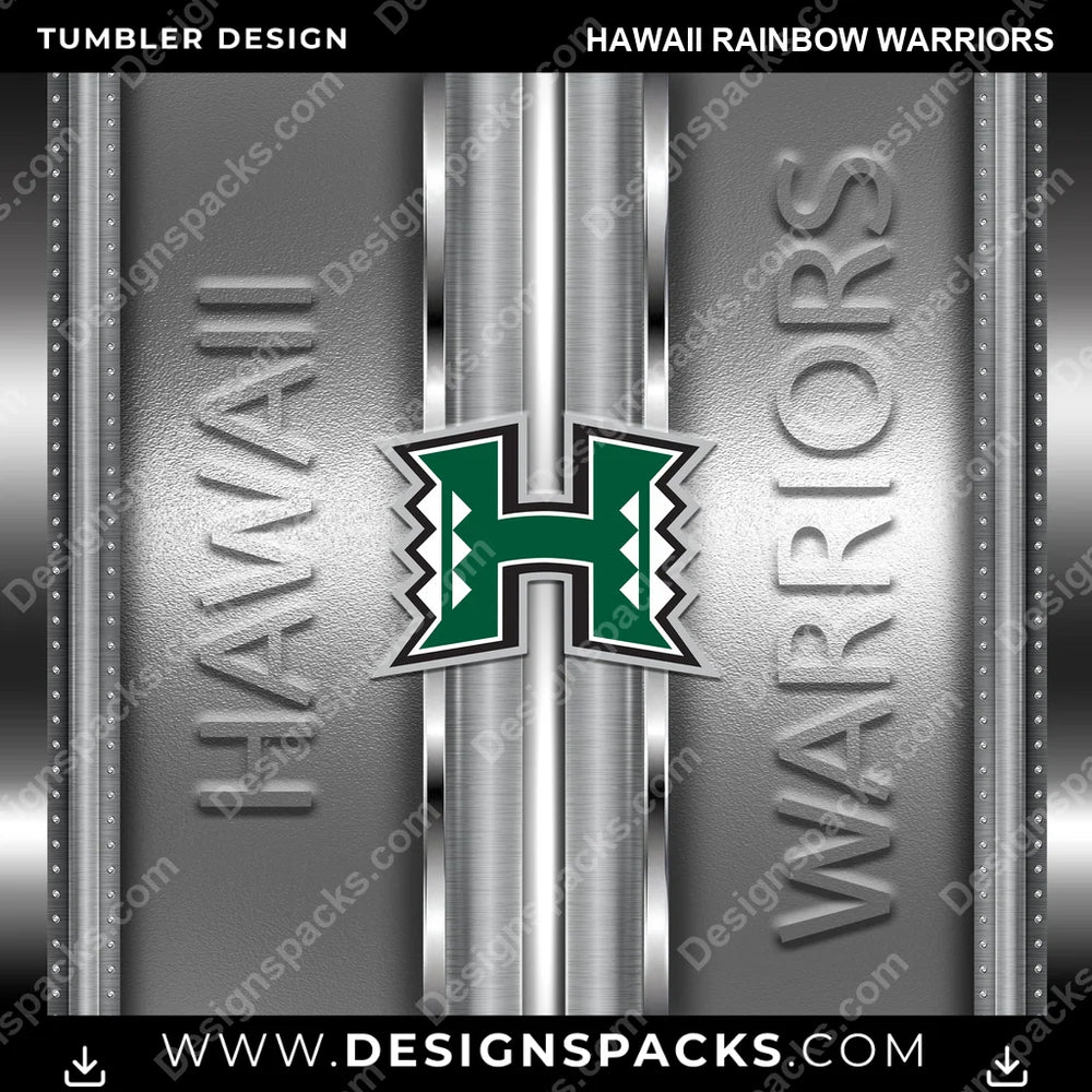 College Sport Metallic Hawaii Rainbow Warriors NCAA College Sport Tumbler Digital Wrap Design Download