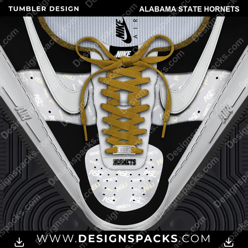 College Sport Nike AF1 Laces Alabama State Hornets NCAA College Sport Tumbler Digital Wrap Design Download