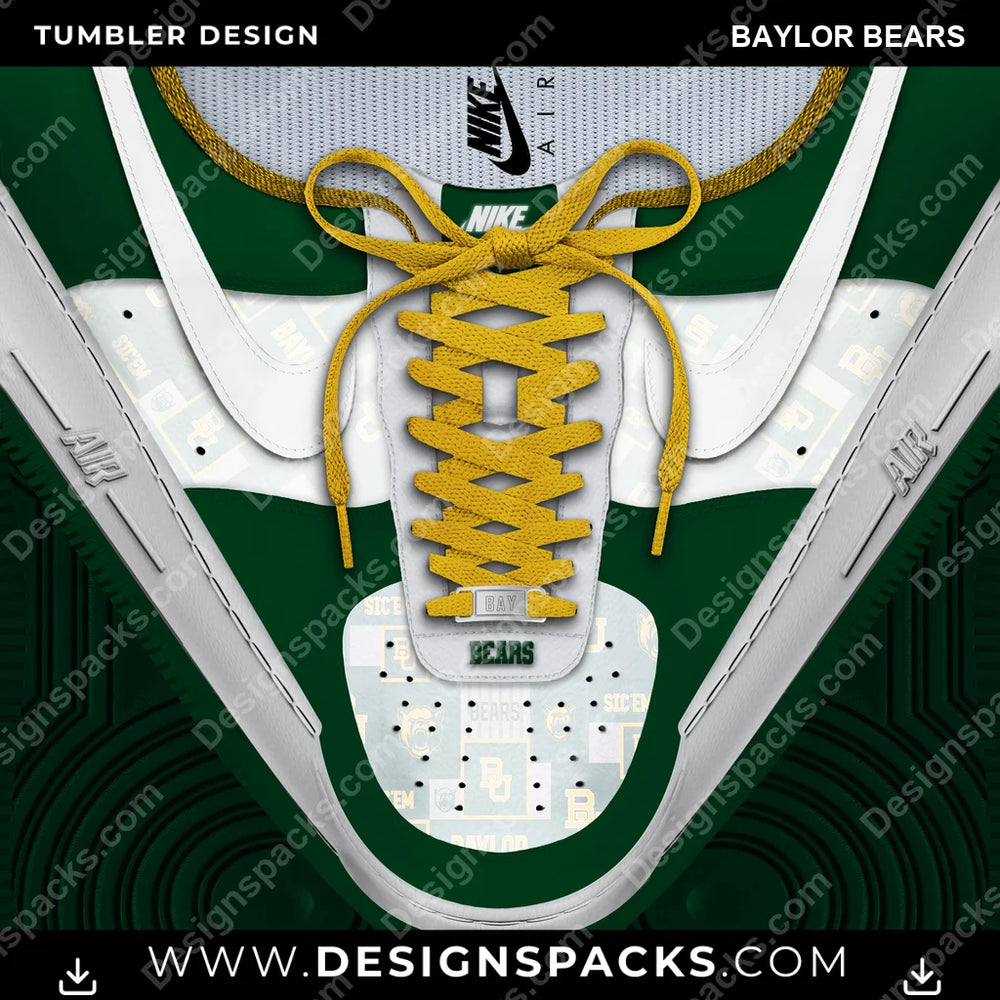 College Sport Nike AF1 Laces Baylor Bears NCAA College Sport Tumbler Digital Wrap Design Download