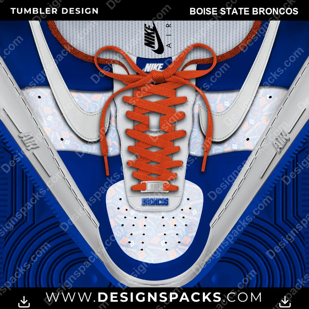 College Sport Nike AF1 Laces Boise State Broncos NCAA College Sport Tumbler Digital Wrap Design Download