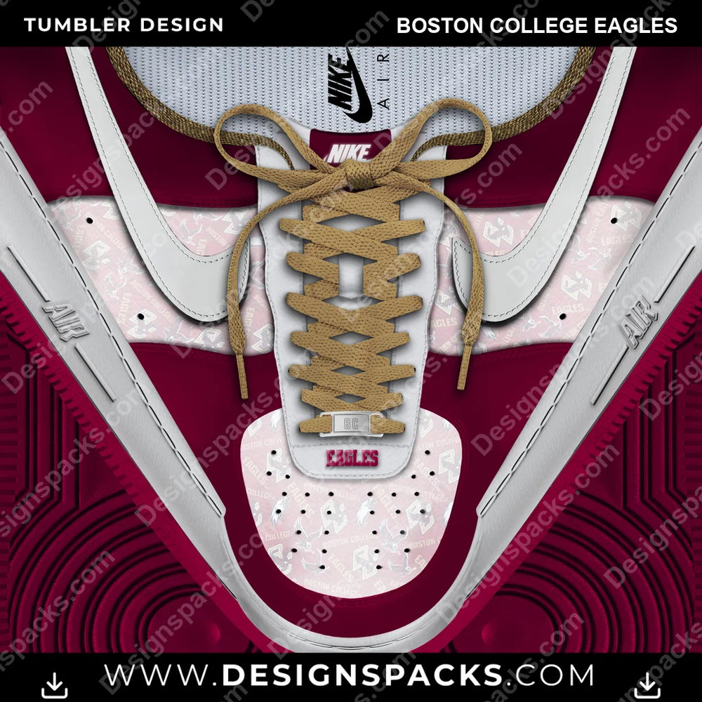 College Sport Nike AF1 Laces Boston College Eagles NCAA College Sport Tumbler Digital Wrap Design Download