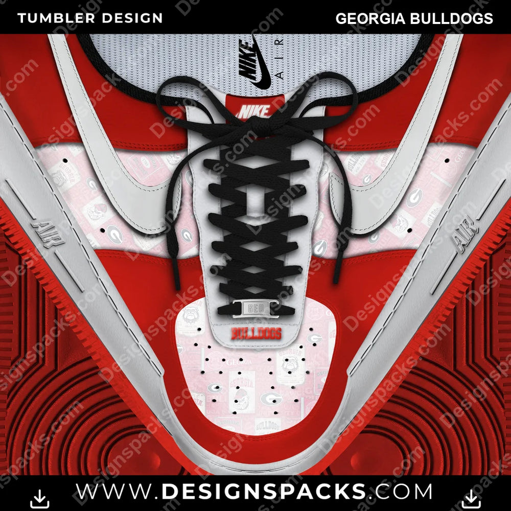 College Sport Nike AF1 Laces Georgia Bulldogs NCAA College Sport Tumbler Digital Wrap Design Download