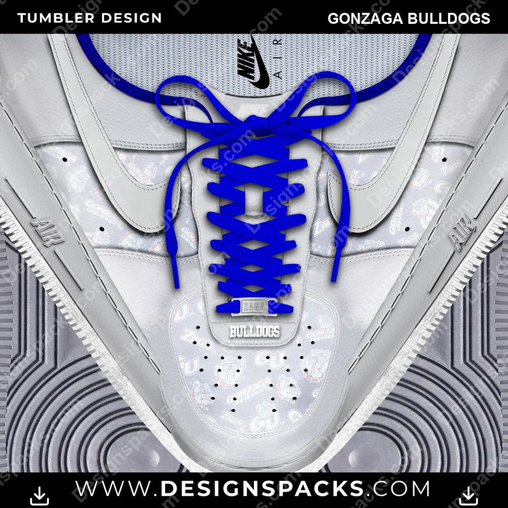 College Sport Nike AF1 Laces Gonzaga Bulldogs NCAA College Sport Tumbler Digital Wrap Design Download