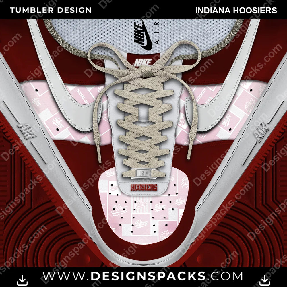 College Sport Nike AF1 Laces Indiana Hoosiers NCAA College Sport Tumbler Digital Wrap Design Download
