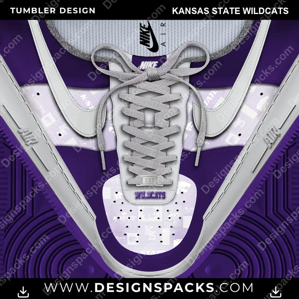 College Sport Nike AF1 Laces Kansas State Wildcats NCAA College Sport Tumbler Digital Wrap Design Download