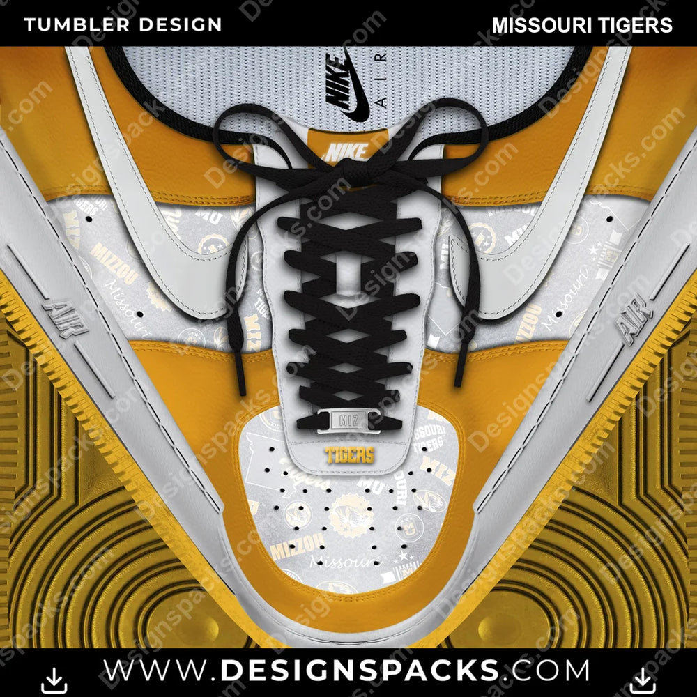 College Sport Nike AF1 Laces Missouri Tigers NCAA College Sport Tumbler Digital Wrap Design Download