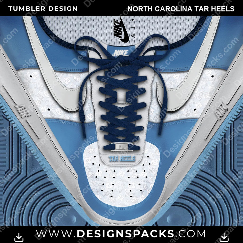 College Sport Nike AF1 Laces North Carolina Tar Heels NCAA College Sport Tumbler Digital Wrap Design Download