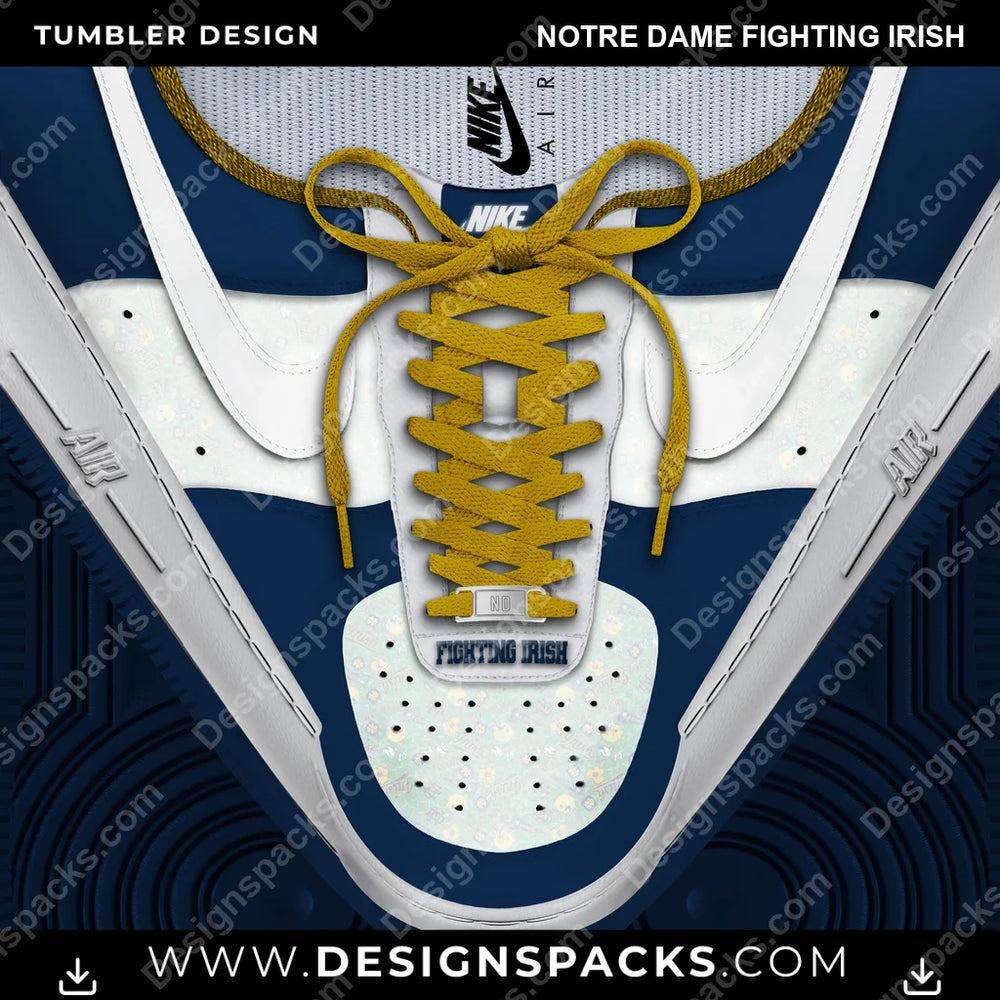 College Sport Nike AF1 Laces Notre Dame Fighting Irish NCAA College Sport Tumbler Digital Wrap Design Download