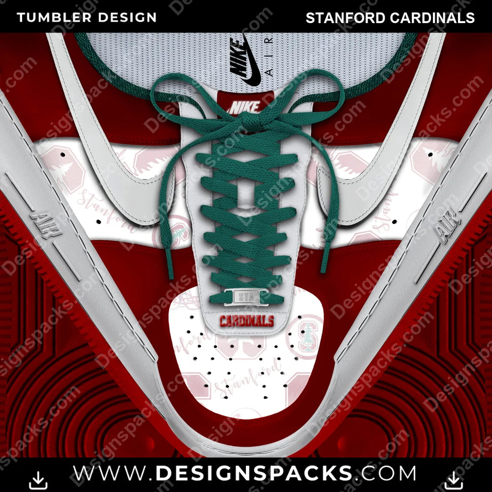 College Sport Nike AF1 Laces Stanford Cardinals NCAA College Sport Tumbler Digital Wrap Design Download