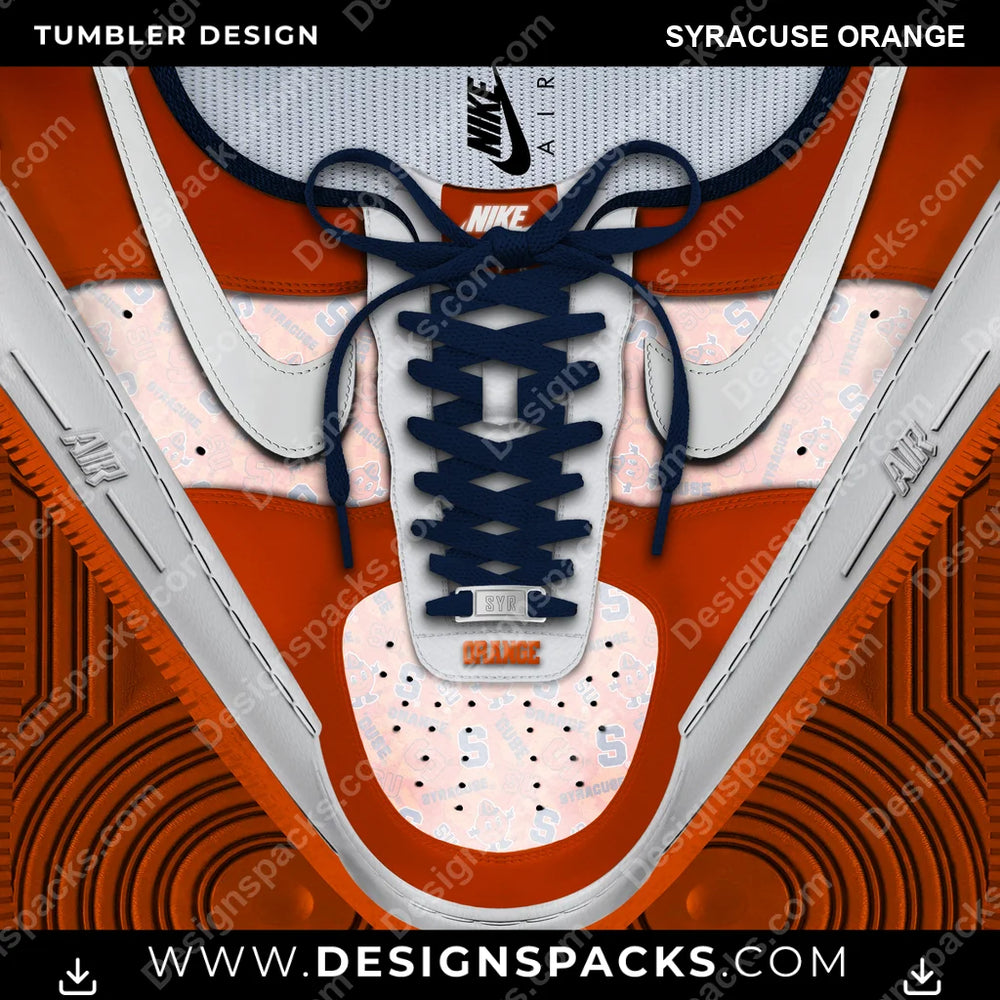 College Sport Nike AF1 Laces Syracuse Orange NCAA College Sport Tumbler Digital Wrap Design Download