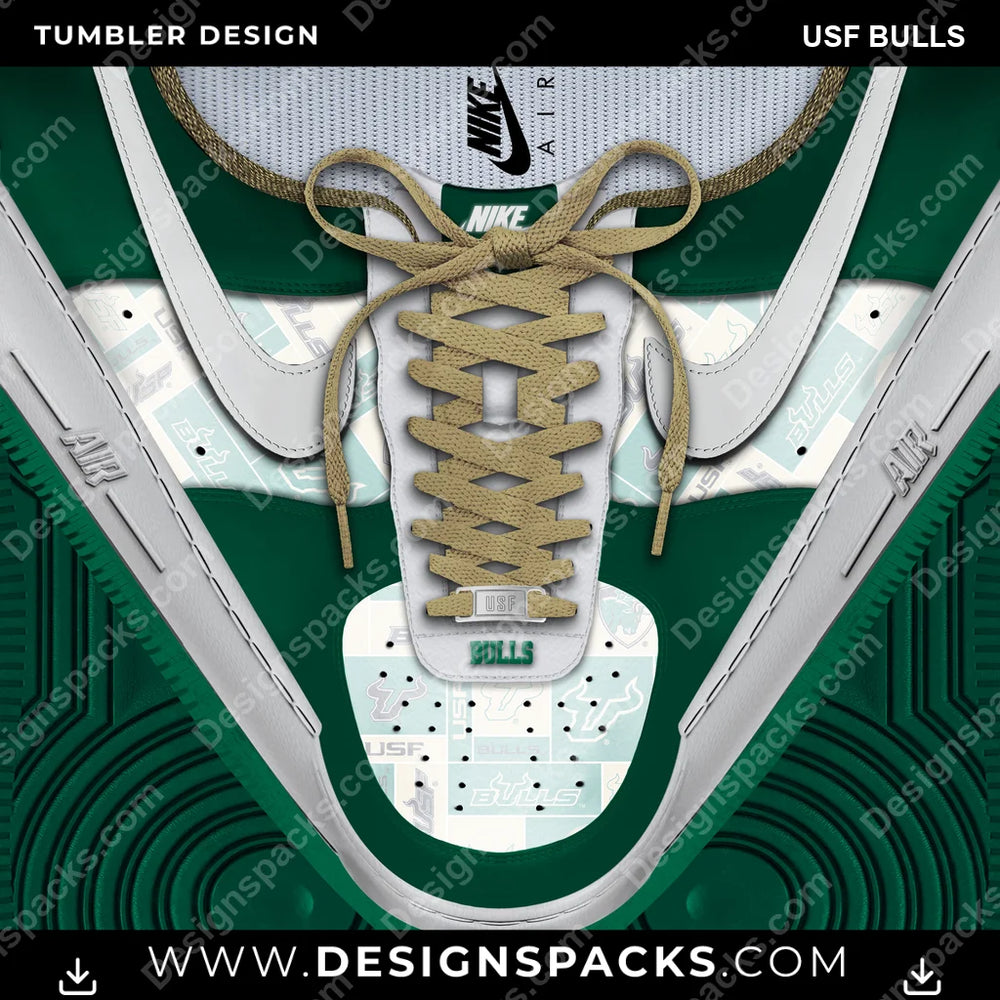 College Sport Nike AF1 Laces USF Bulls NCAA College Sport Tumbler Digital Wrap Design Download