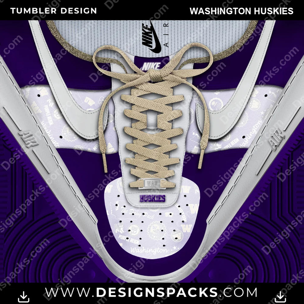 College Sport Nike AF1 Laces Washington Huskies NCAA College Sport Tumbler Digital Wrap Design Download