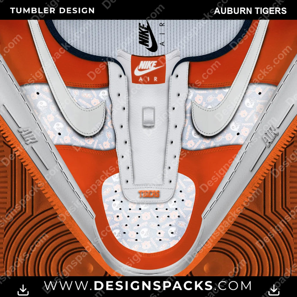 College Sport Nike AF1 No Laces Auburn Tigers NCAA College Sport Tumbler Digital Wrap Design Download