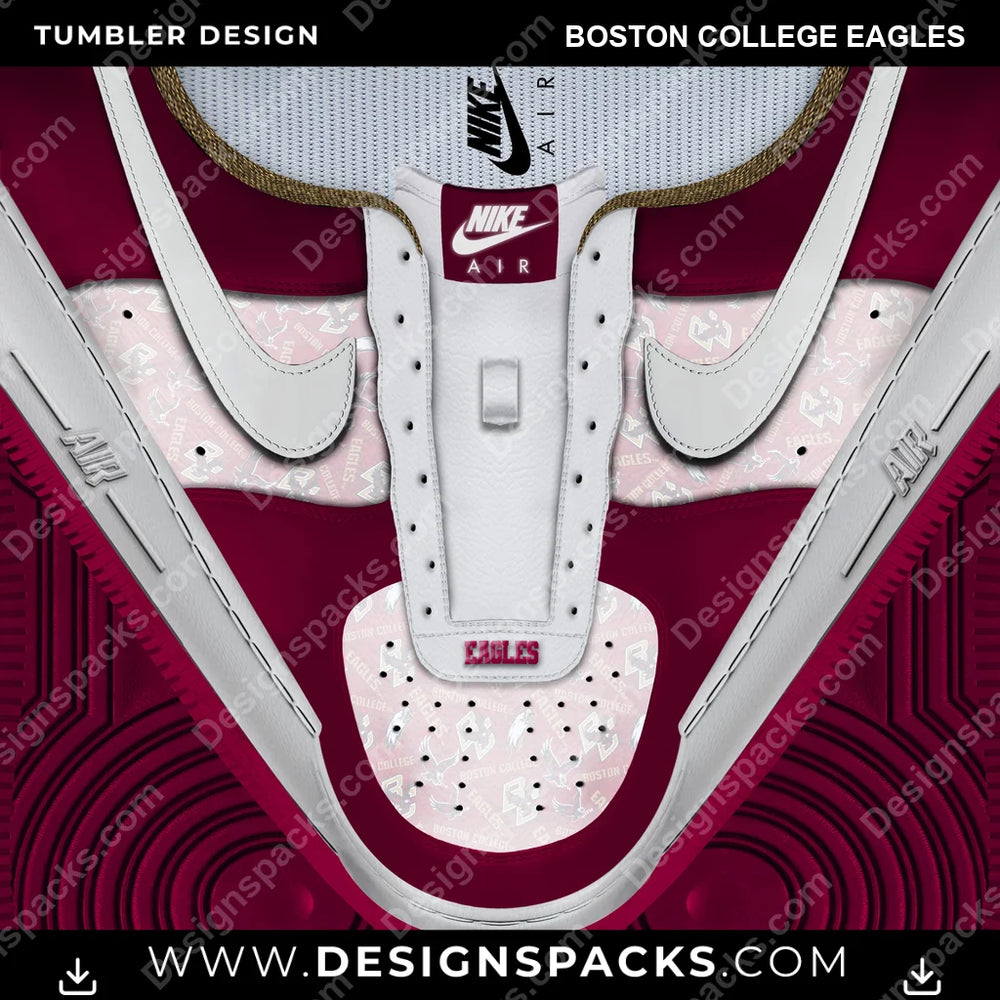 College Sport Nike AF1 No Laces Boston College Eagles NCAA College Sport Tumbler Digital Wrap Design Download