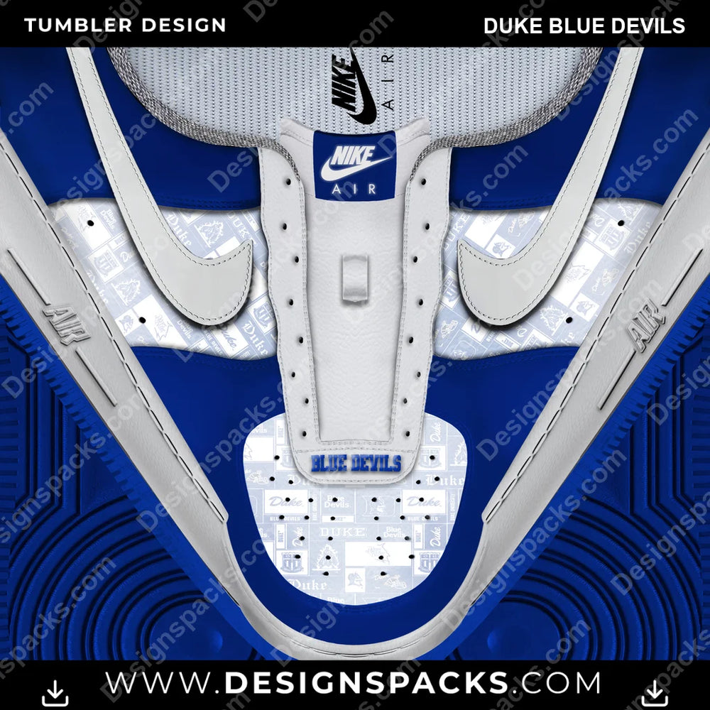College Sport Nike AF1 No Laces Duke Blue Devils NCAA College Sport Tumbler Digital Wrap Design Download