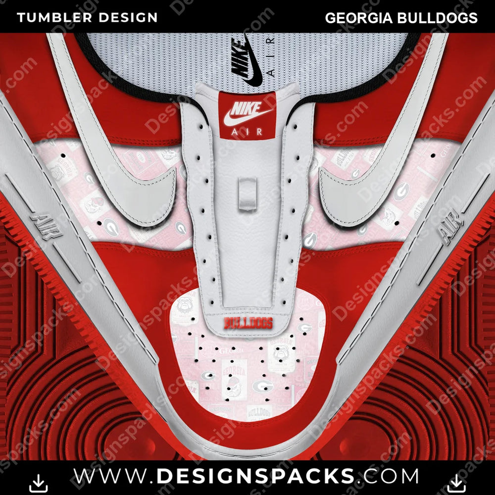 College Sport Nike AF1 No Laces Georgia Bulldogs NCAA College Sport Tumbler Digital Wrap Design Download