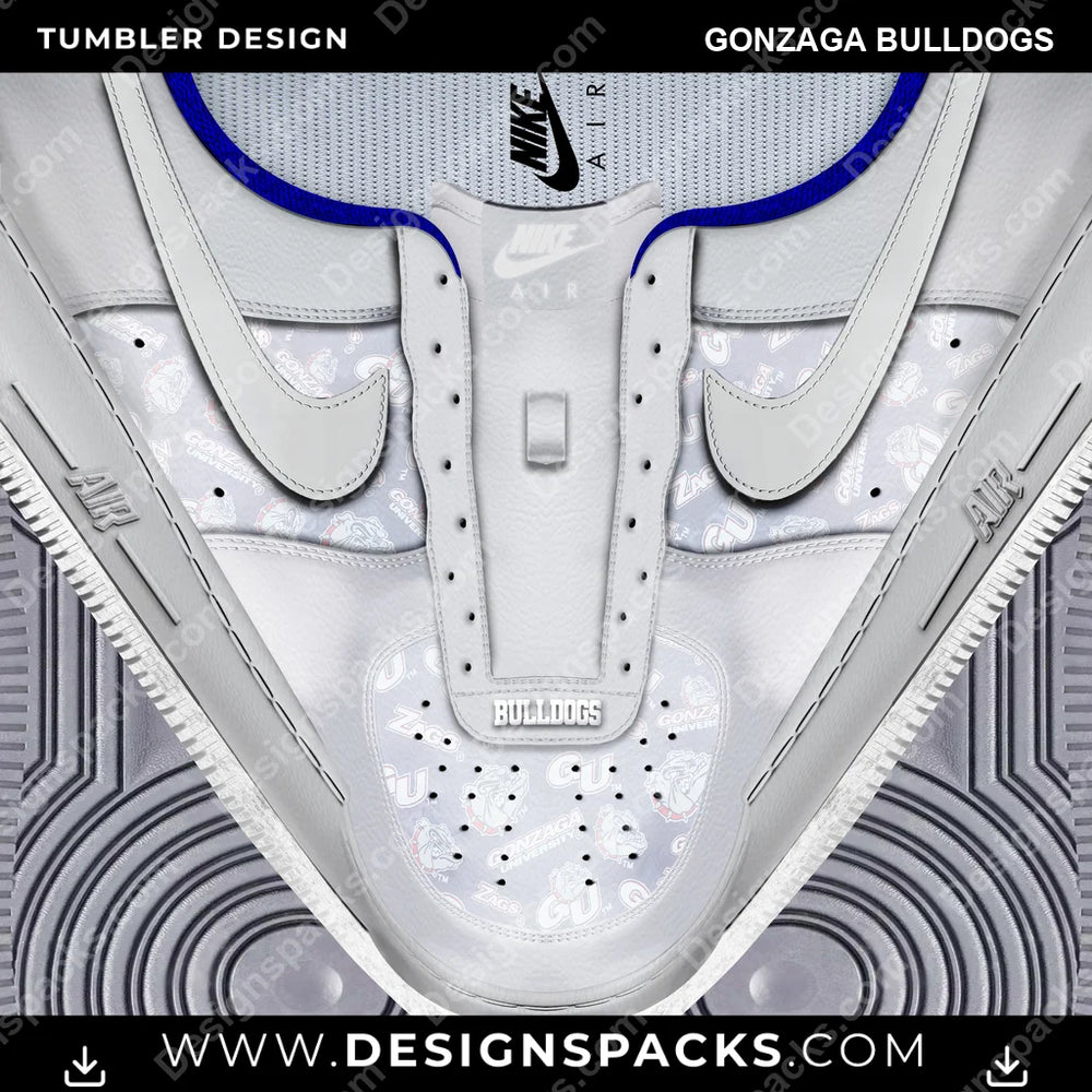 College Sport Nike AF1 No Laces Gonzaga Bulldogs NCAA College Sport Tumbler Digital Wrap Design Download