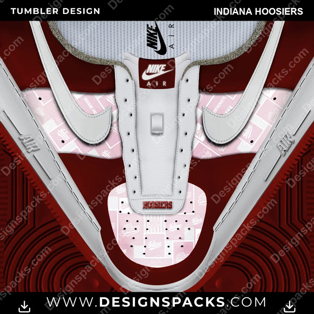 College Sport Nike AF1 No Laces Indiana Hoosiers NCAA College Sport Tumbler Digital Wrap Design Download