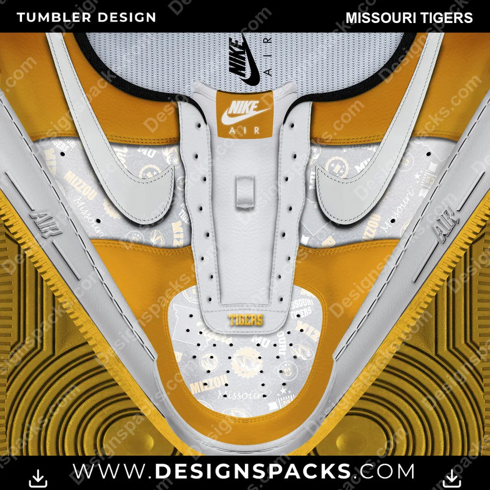 College Sport Nike AF1 No Laces Missouri Tigers NCAA College Sport Tumbler Digital Wrap Design Download