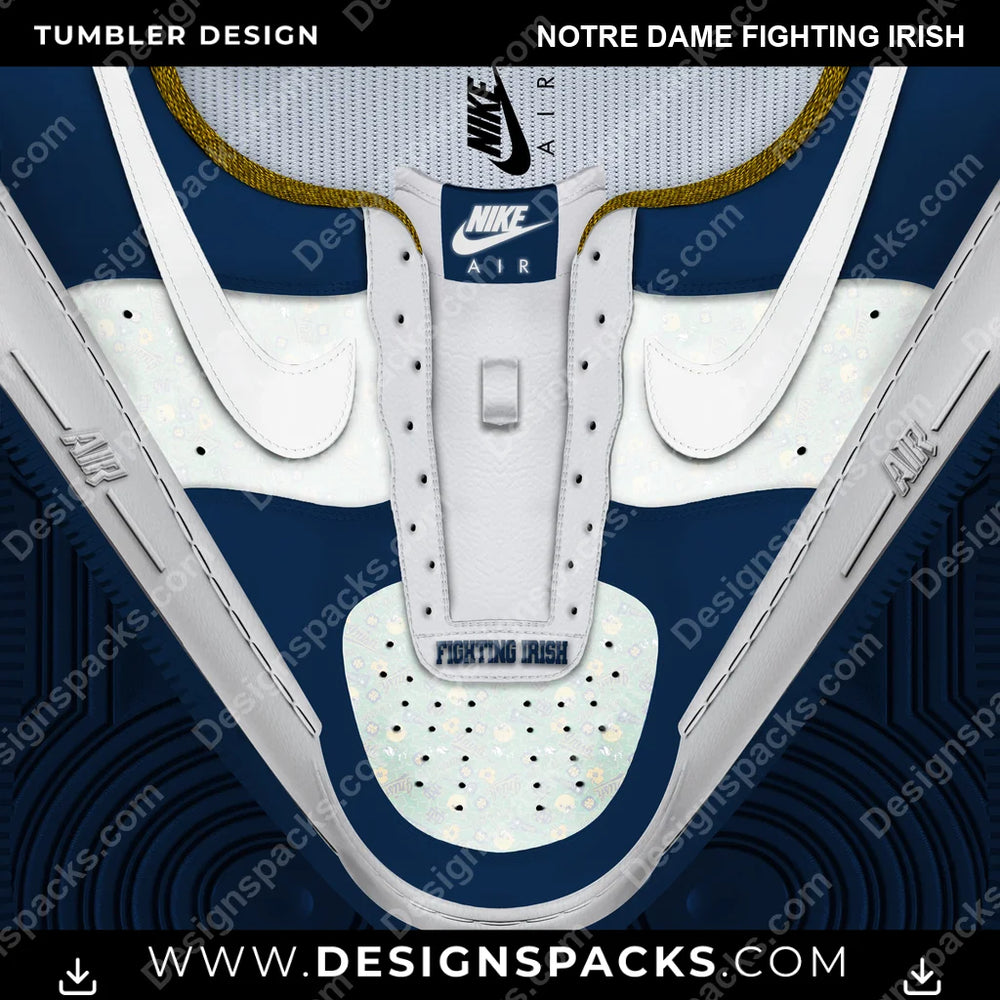 College Sport Nike AF1 No Laces Notre Dame Fighting Irish NCAA College Sport Tumbler Digital Wrap Design Download