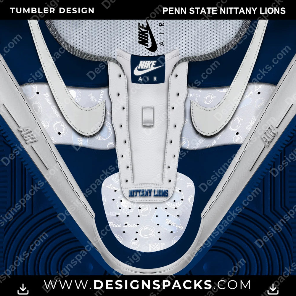 College Sport Nike AF1 No Laces Penn State Nittany Lions NCAA College Sport Tumbler Digital Wrap Design Download